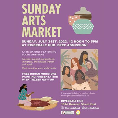 Sunday Arts Market July 31st 2022