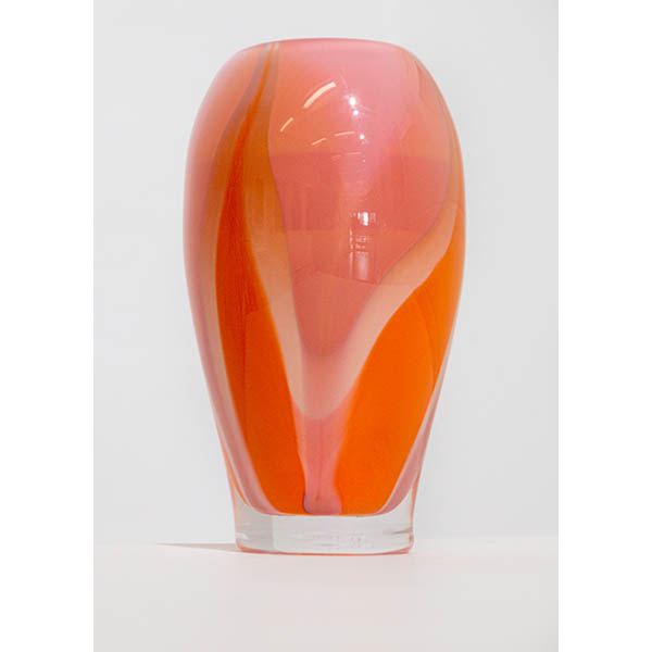 Oval Vase Pink and Orange