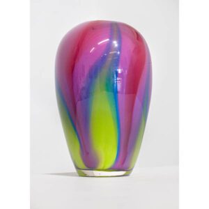 Oval Vase Green and Purple