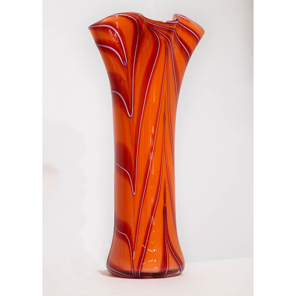 Tall Orange and Red Vase