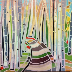 Path Through a Birch Tree Forest