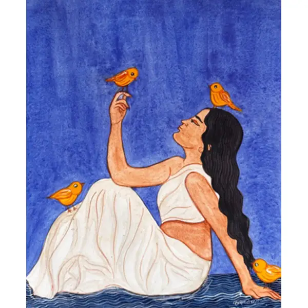 Nayika with Birds